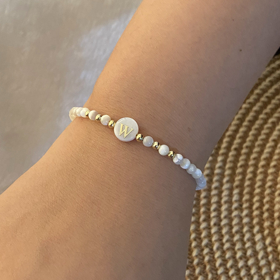 Honeybee Mumford's Shell Letter Bead Bracelet