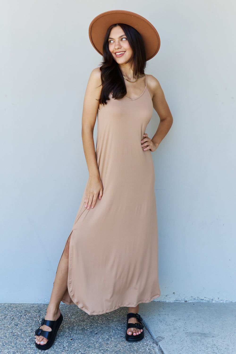 Honeybee Mumford's Cami Side Dress in Camel