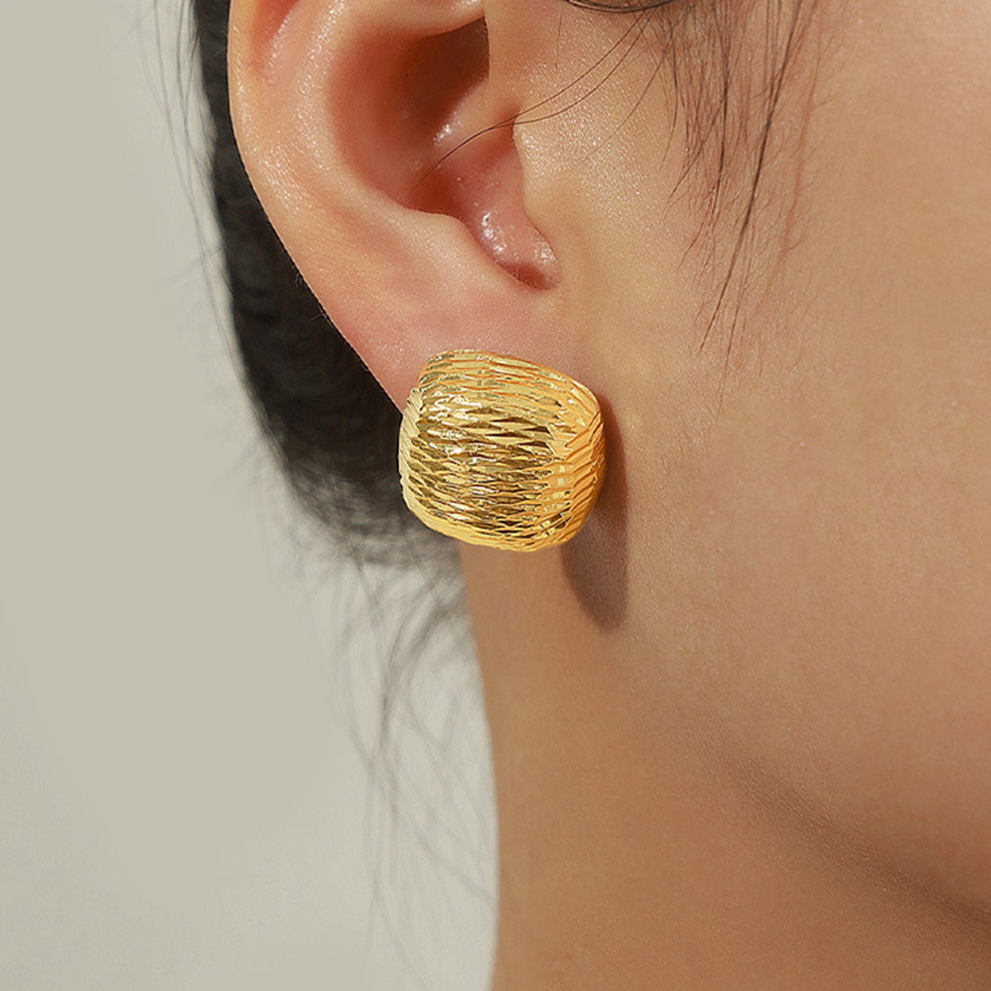 honeybee Mumford's Gold-Plated Geometric Stud Earrings