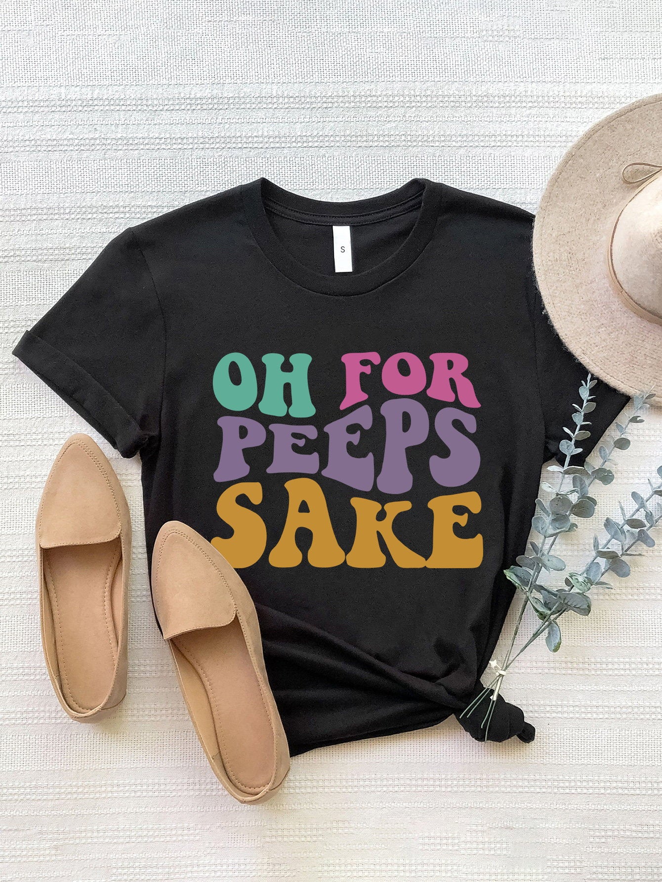 Honeybee Mumford's OH FOR PEEPS SAKE Round Neck T-Shirt