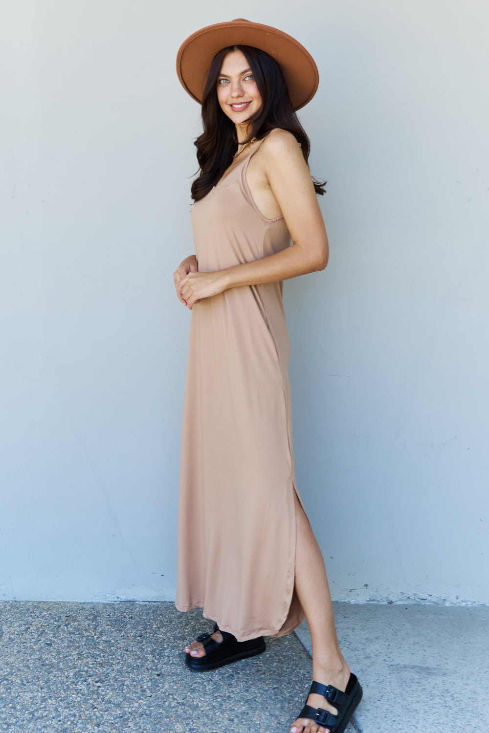 Honeybee Mumford's Cami Side Dress in Camel