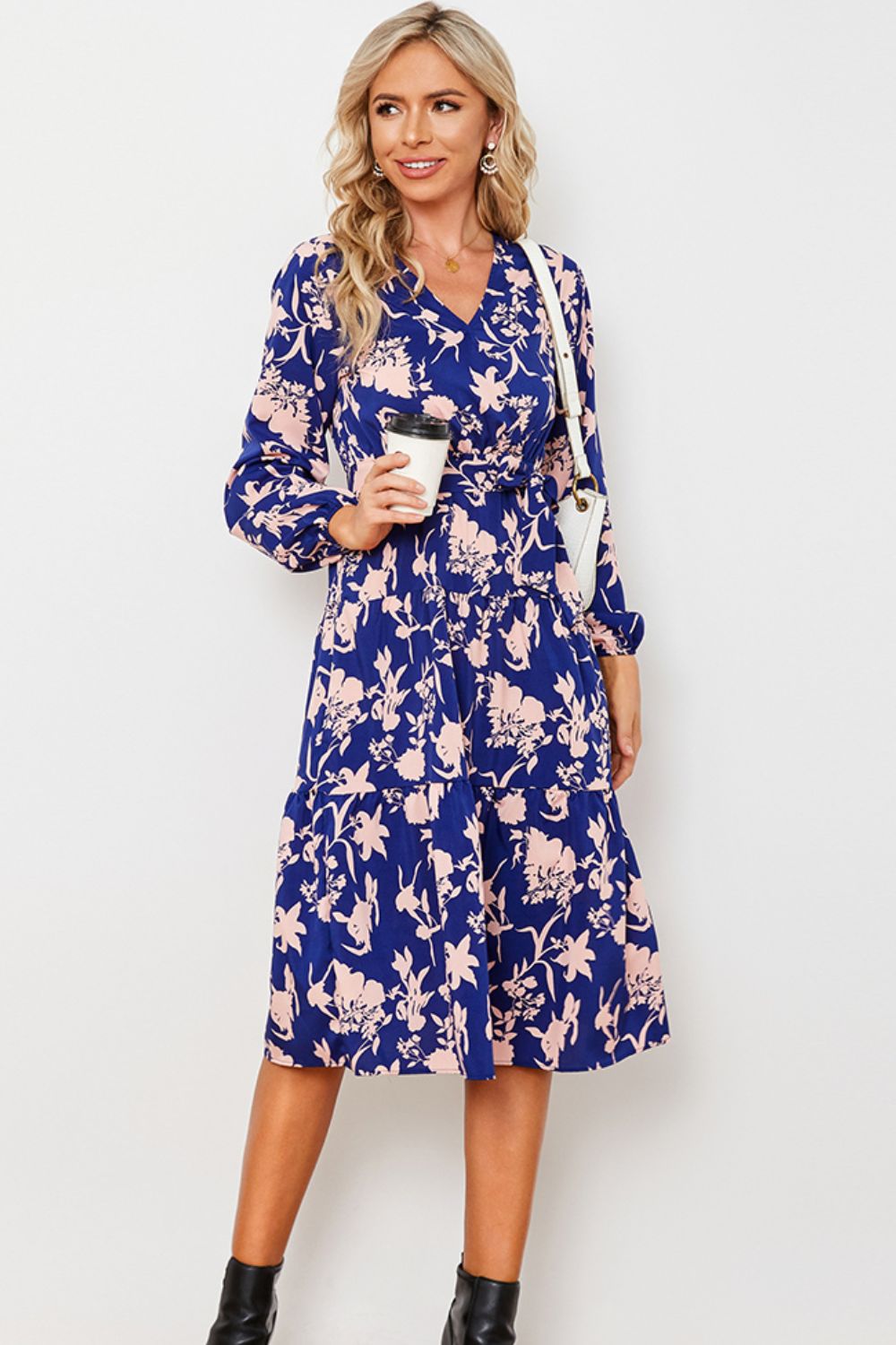 Honeybee Mumford's Floral Belted Tiered Dress