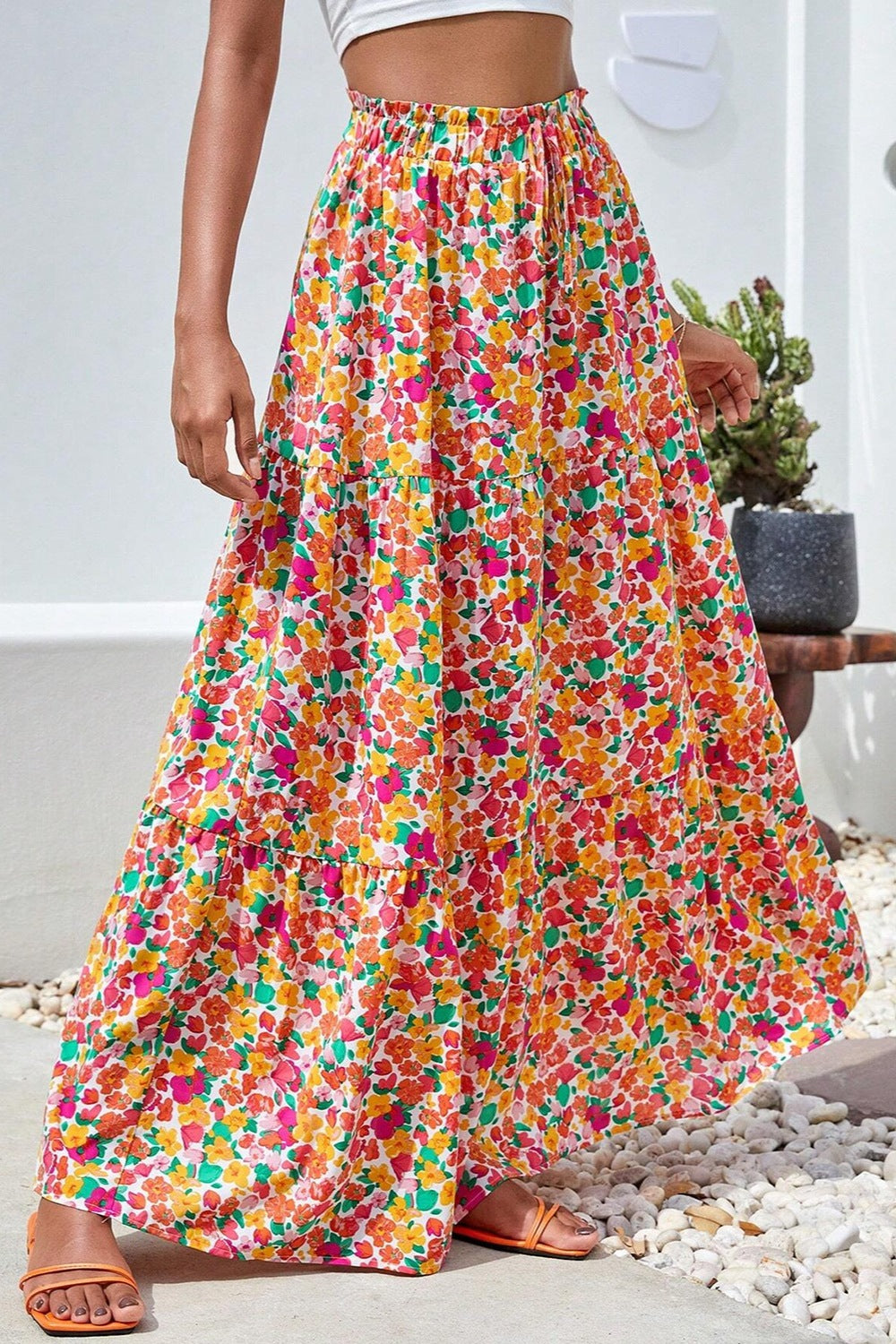 Honeybee Mumford's Printed Elastic Waist Maxi Skirt