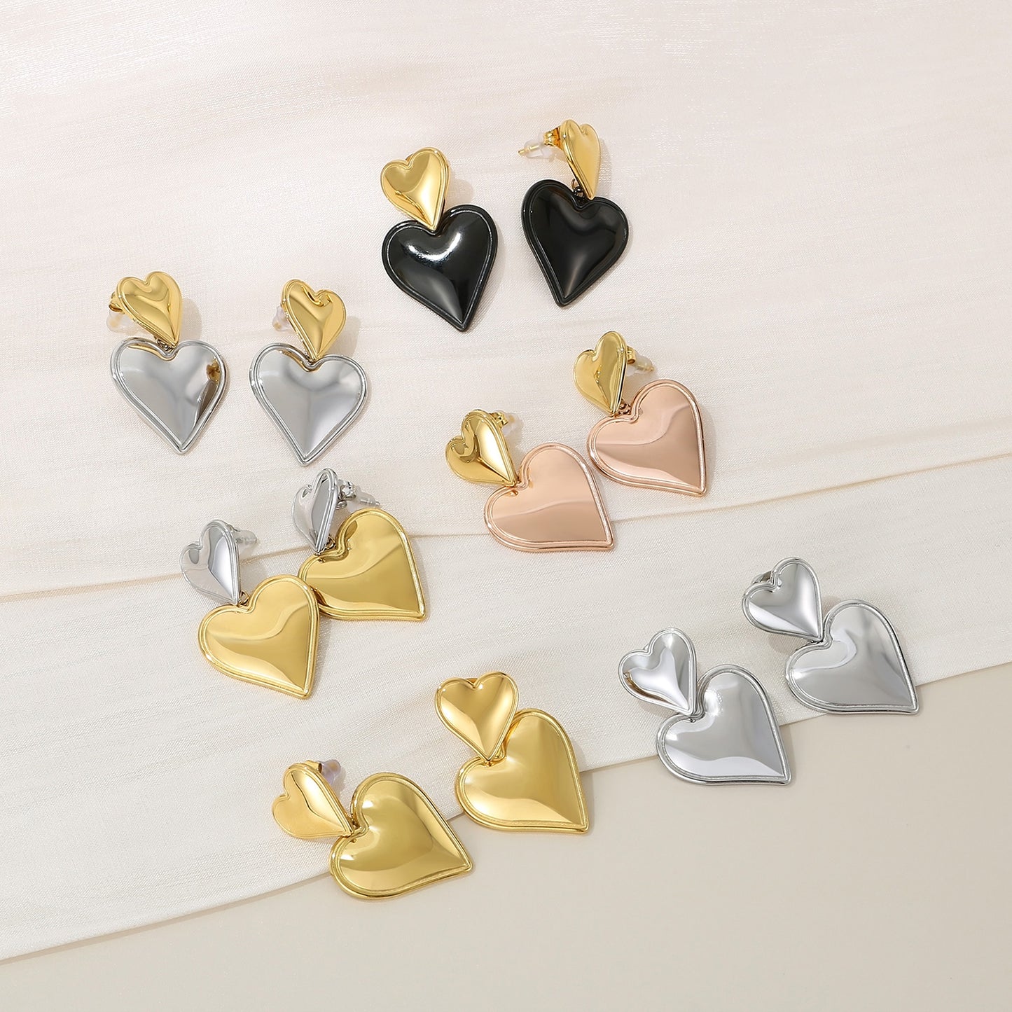 honeybee Mumford's Double Heart Earrings