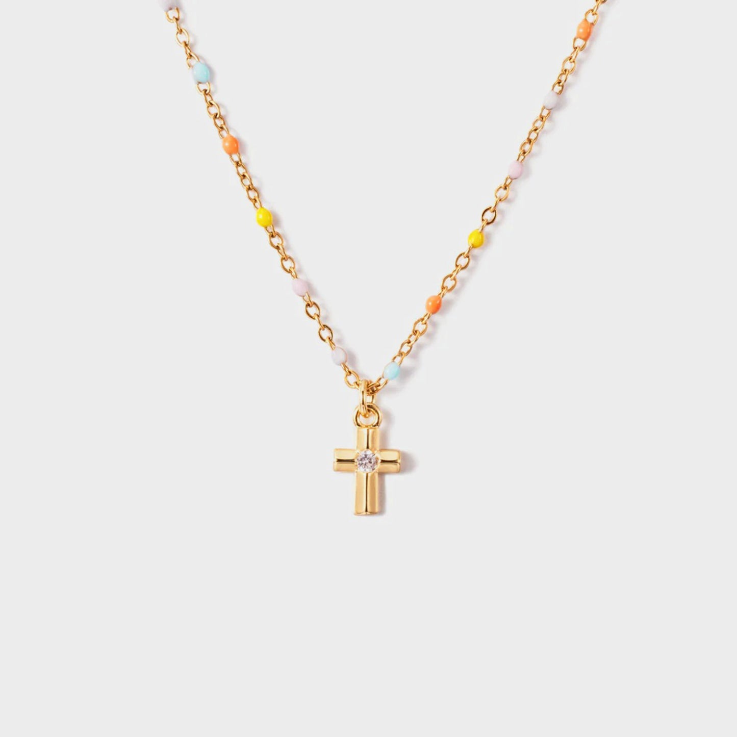 Honeybee Mumford's 18K Gold-Plated Cross Bead Necklace