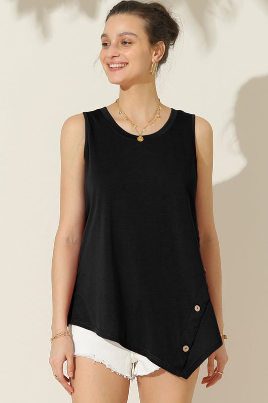 Honeybee Mumford's Round Neck Button Side Tank