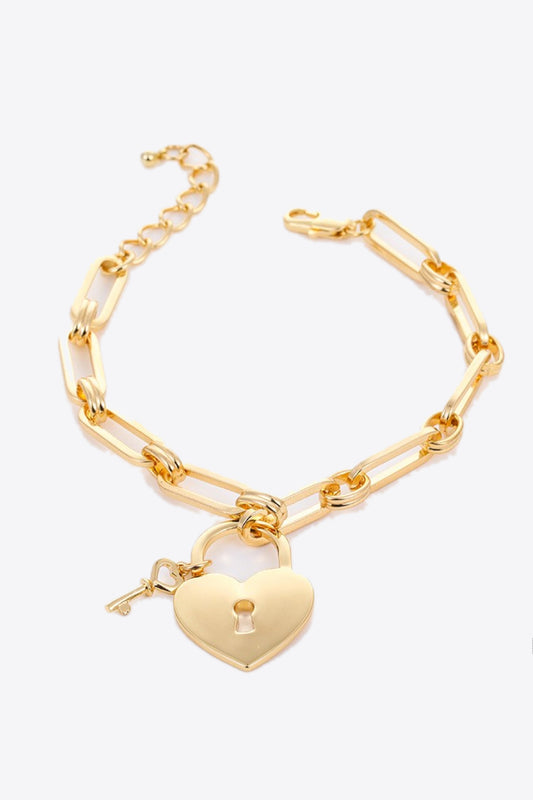 honeybee Mumford's Heart Lock Charm Chain Bracelet