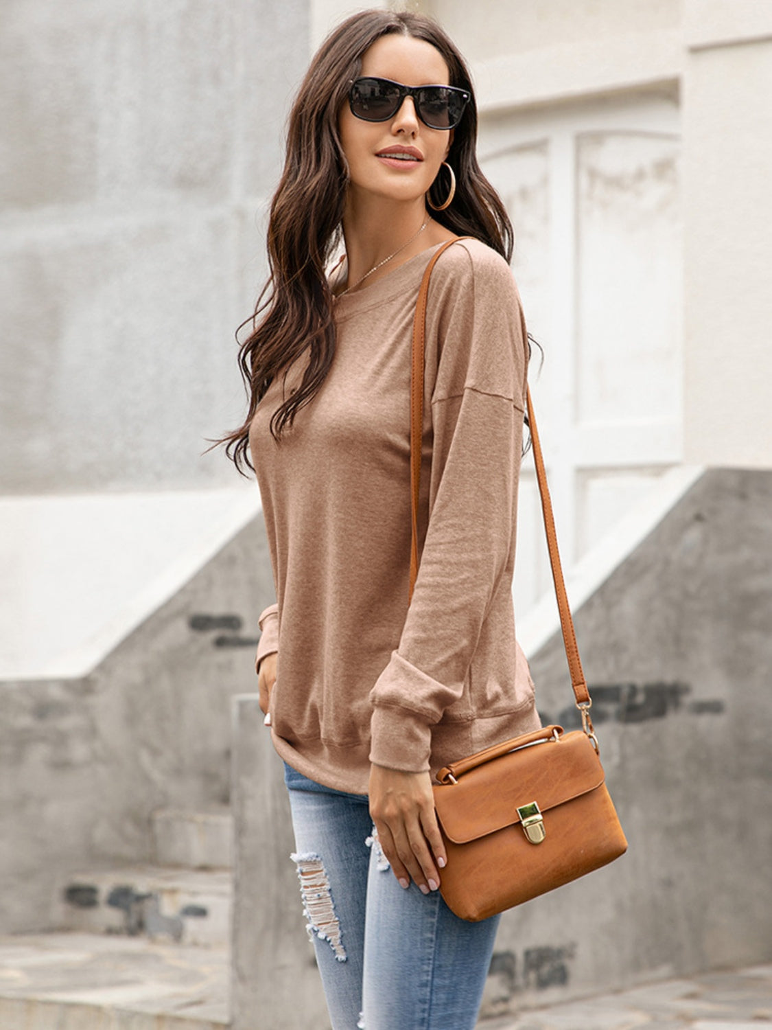 Honeybee Mumford's Quarter Button Dropped Shoulder Blouse