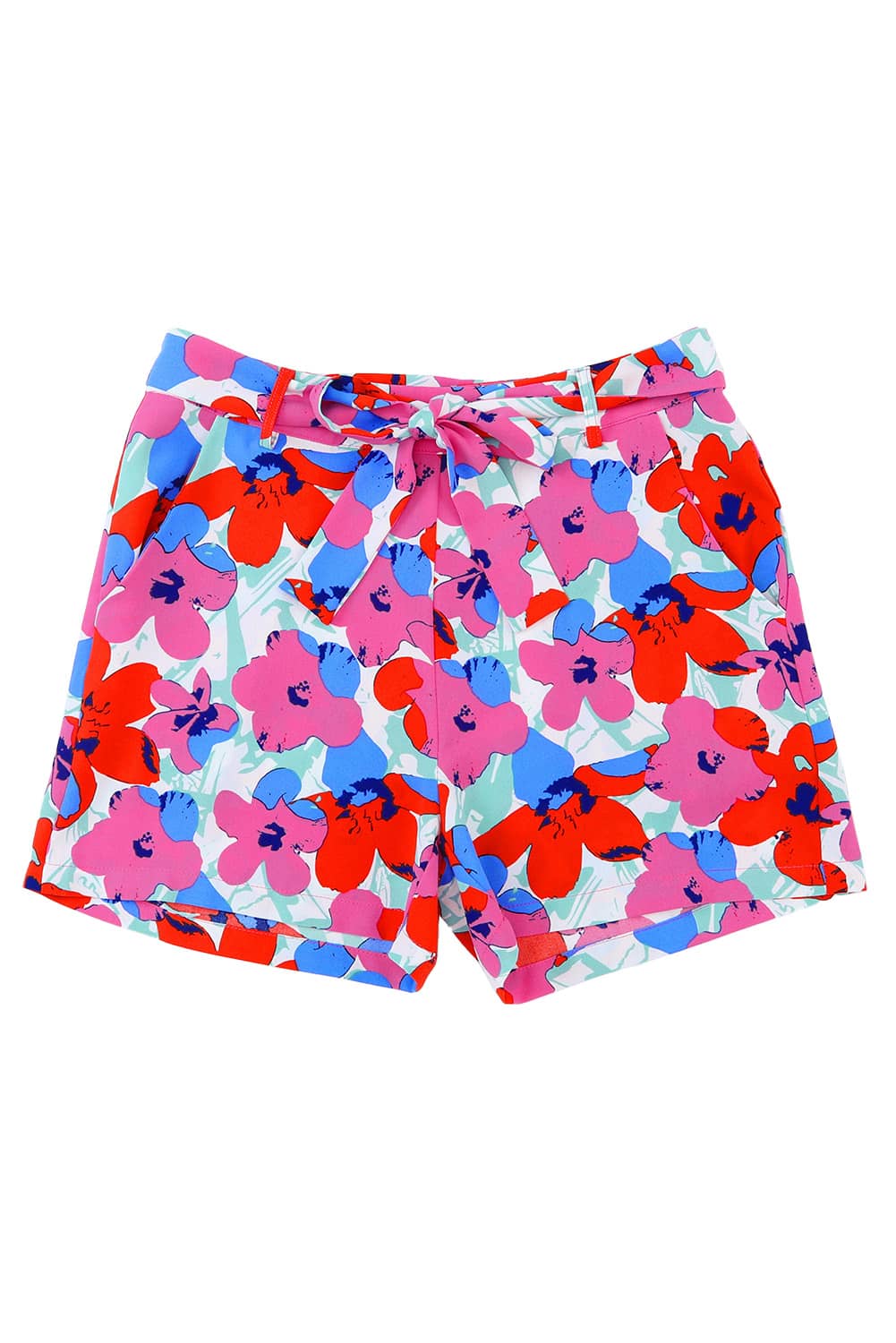 Honeybee Mumford's Rose Floral Print Belted Shorts