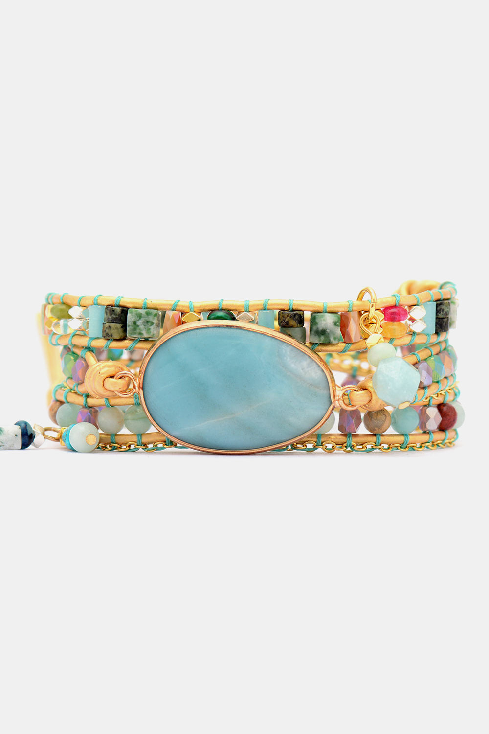 honeybee Mumford's Natural Stone Beaded Triple Layer Bracelet