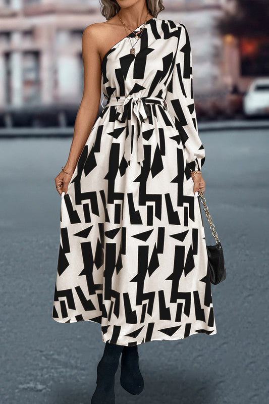 Honeybee Mumford's One-Shoulder Tie Waist Dress