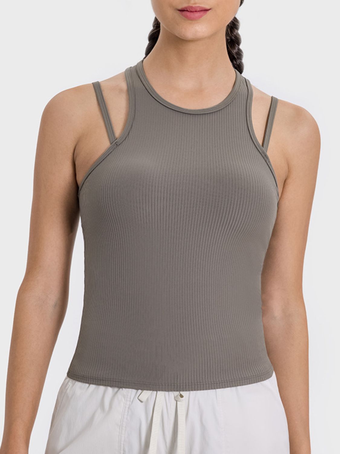 Honeybee Mumford's Cutout Round Neck Racerback Active Tank