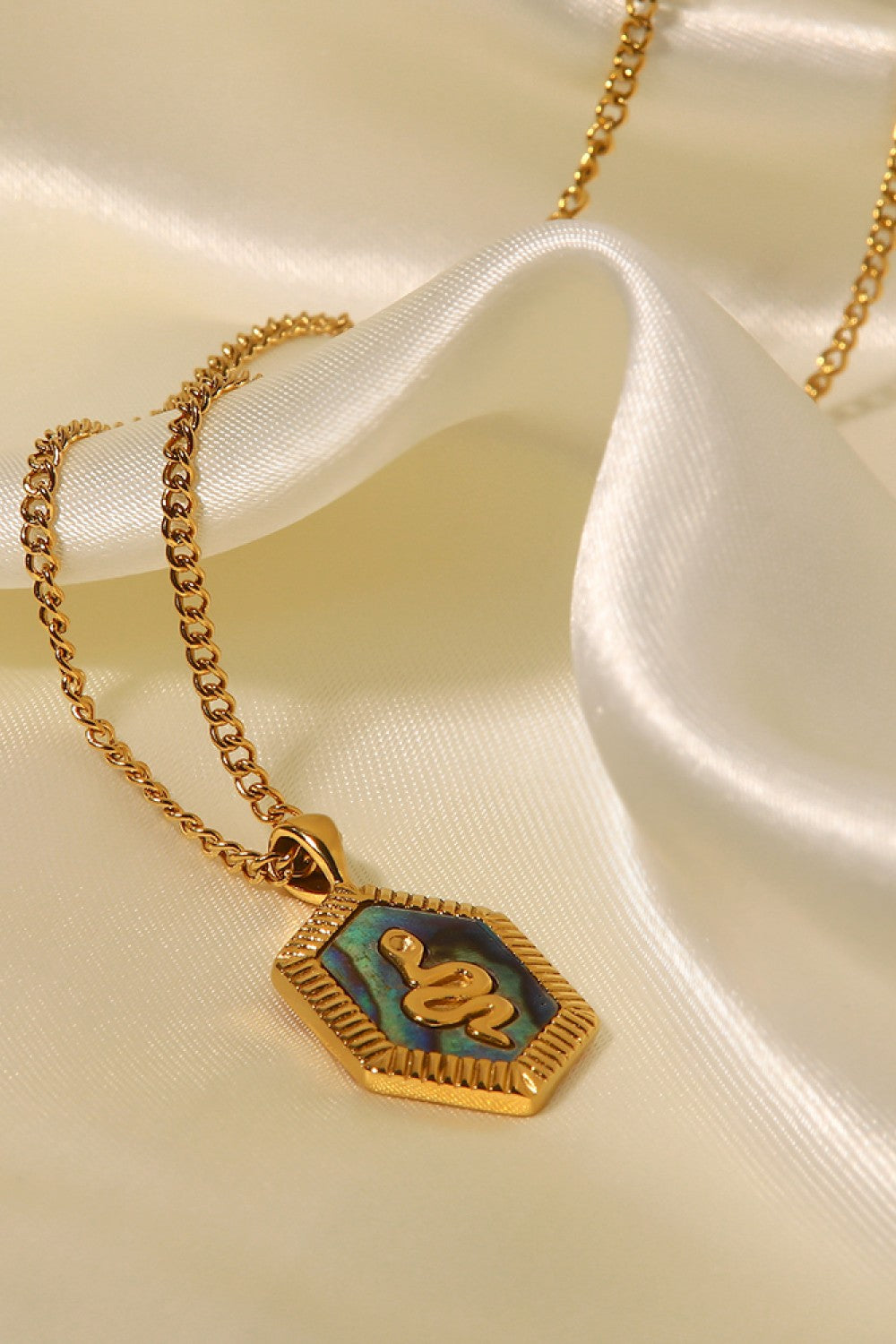 Honeybee Mumford's 18K Gold Plated Snake Geometric Pendant Necklace