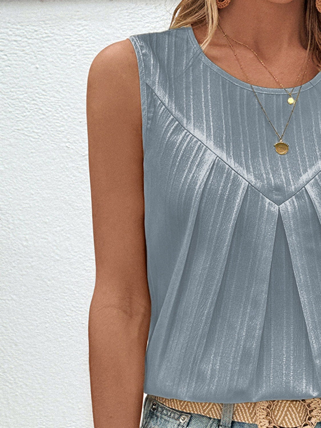 Honeybee Mumford's Ruched Round Neck Tank