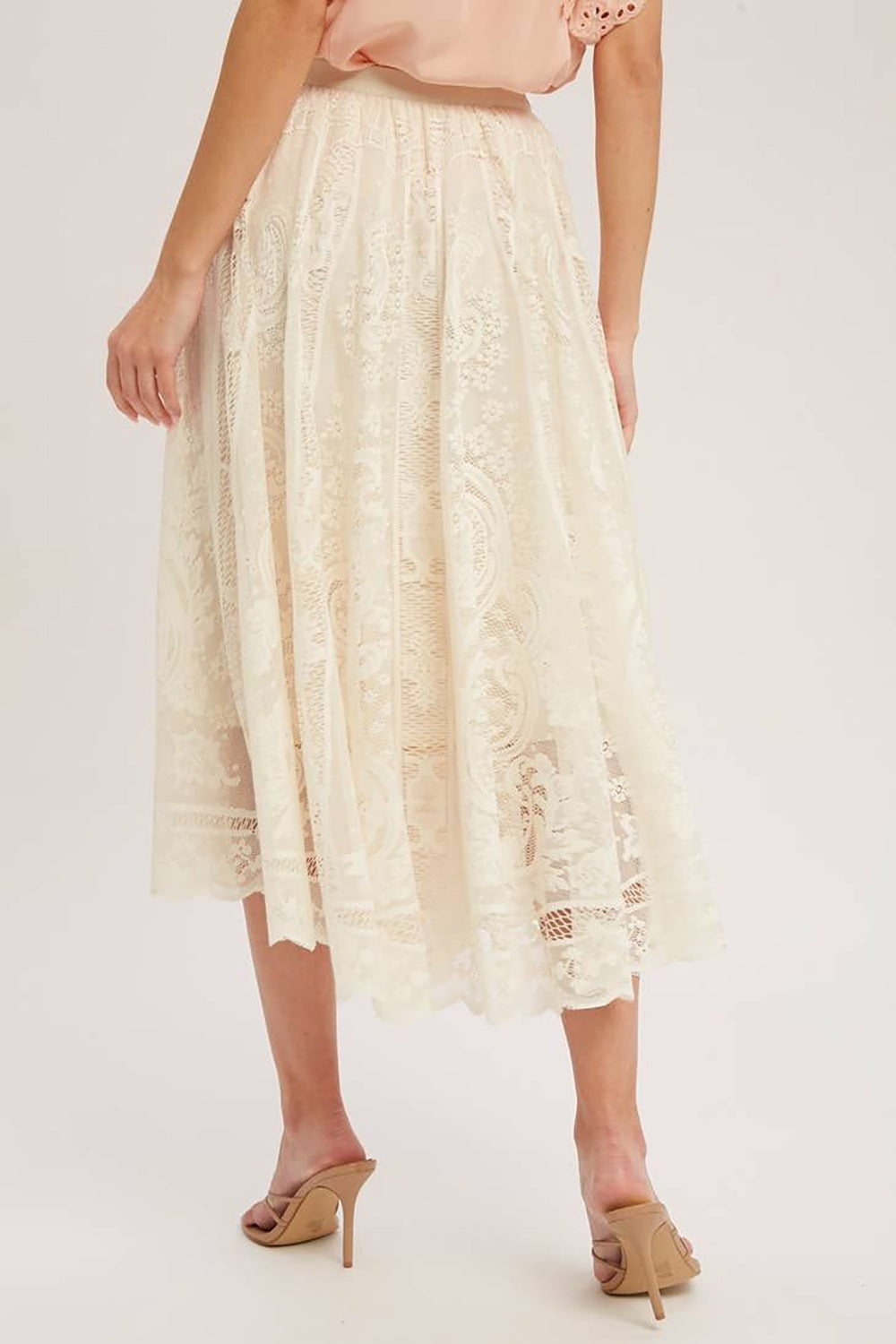 Honeybee Mumford's Lace High Waist Midi Skirt