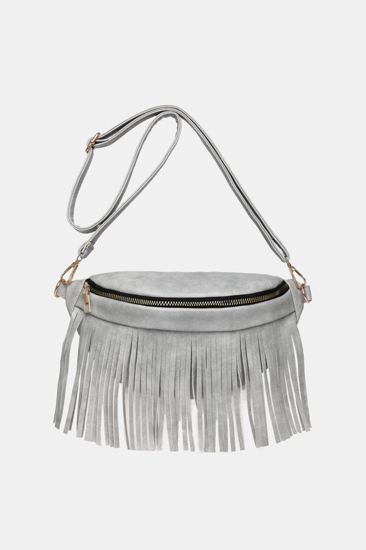 honeybee Mumford's Fringed Leather Sling Bag