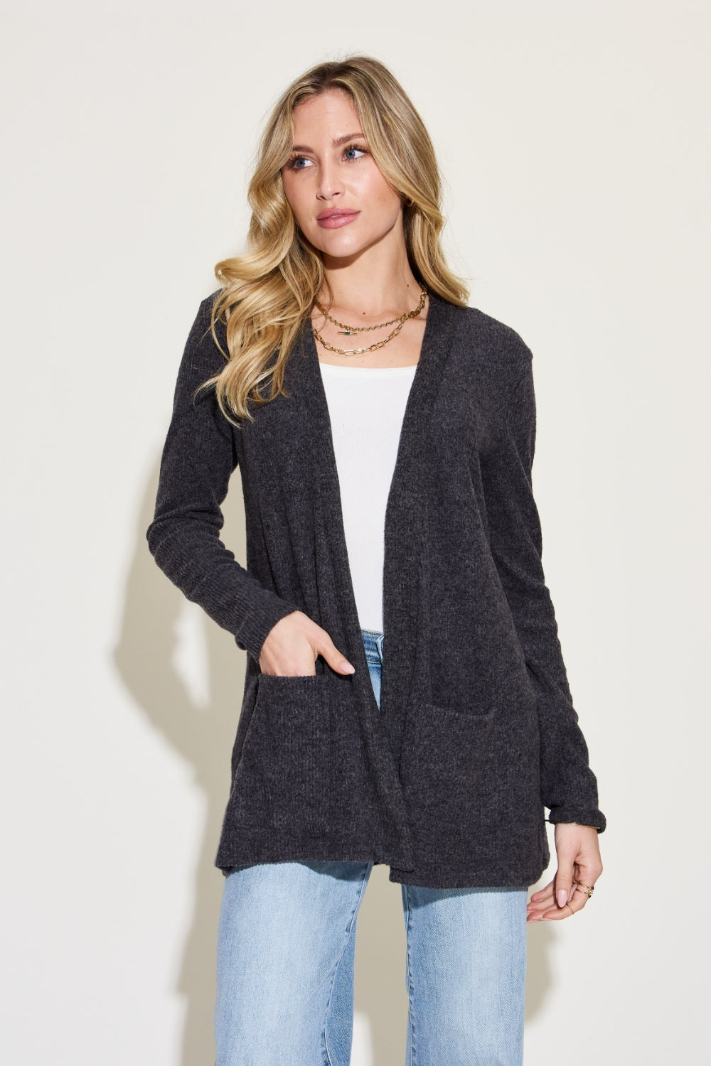 Honeybee Mumford's Open Front Long Sleeve Cardigan