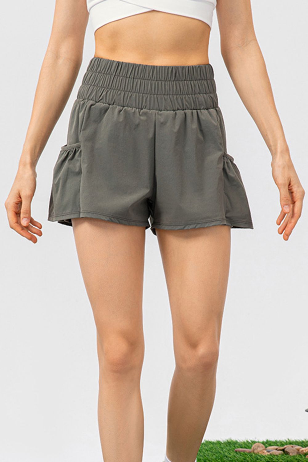 Honeybee Mumford's Elastic Waist Pocketed Active Shorts