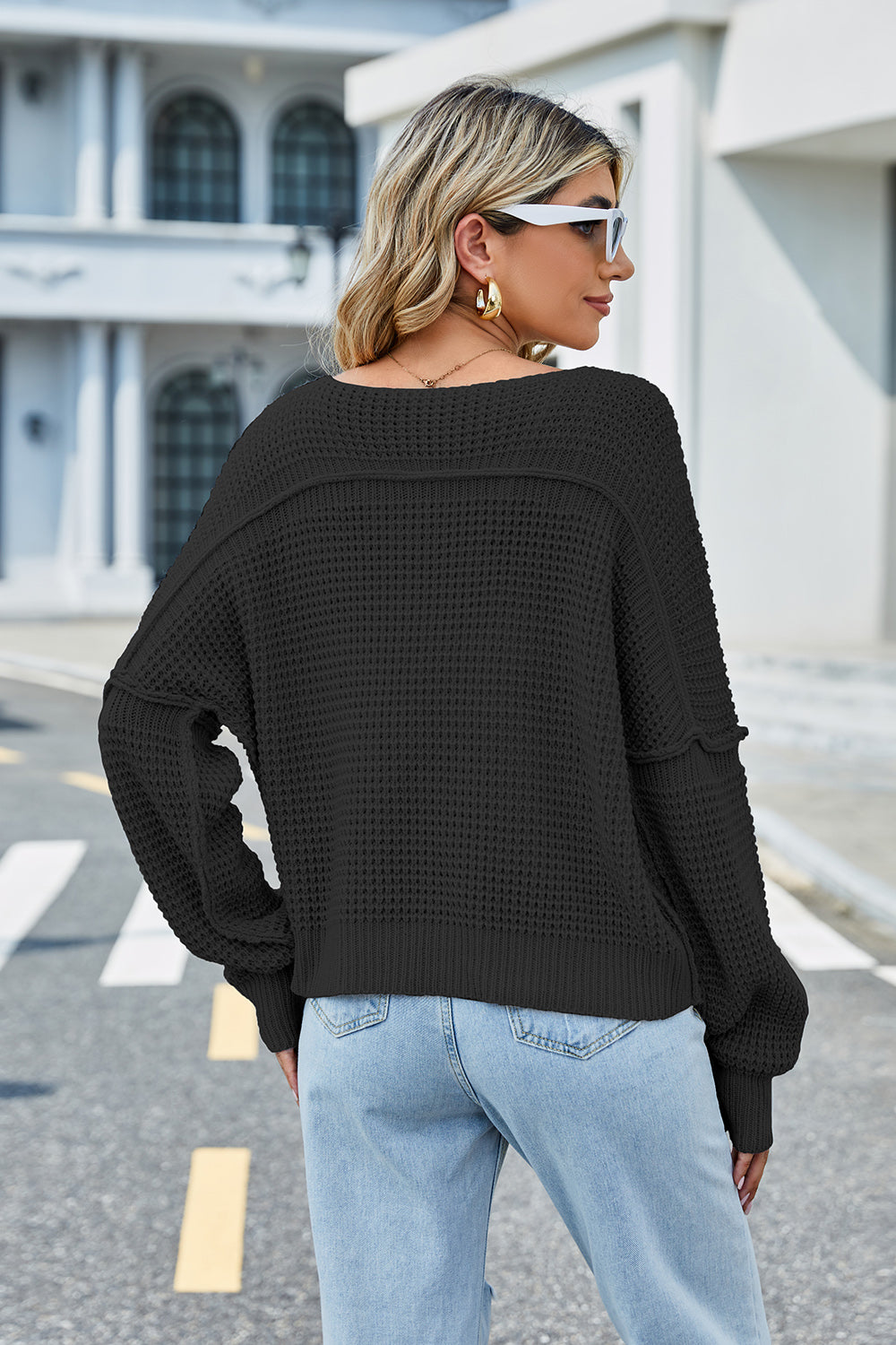 Honeybee Mumford's V-Neck Long Sleeve Sweater