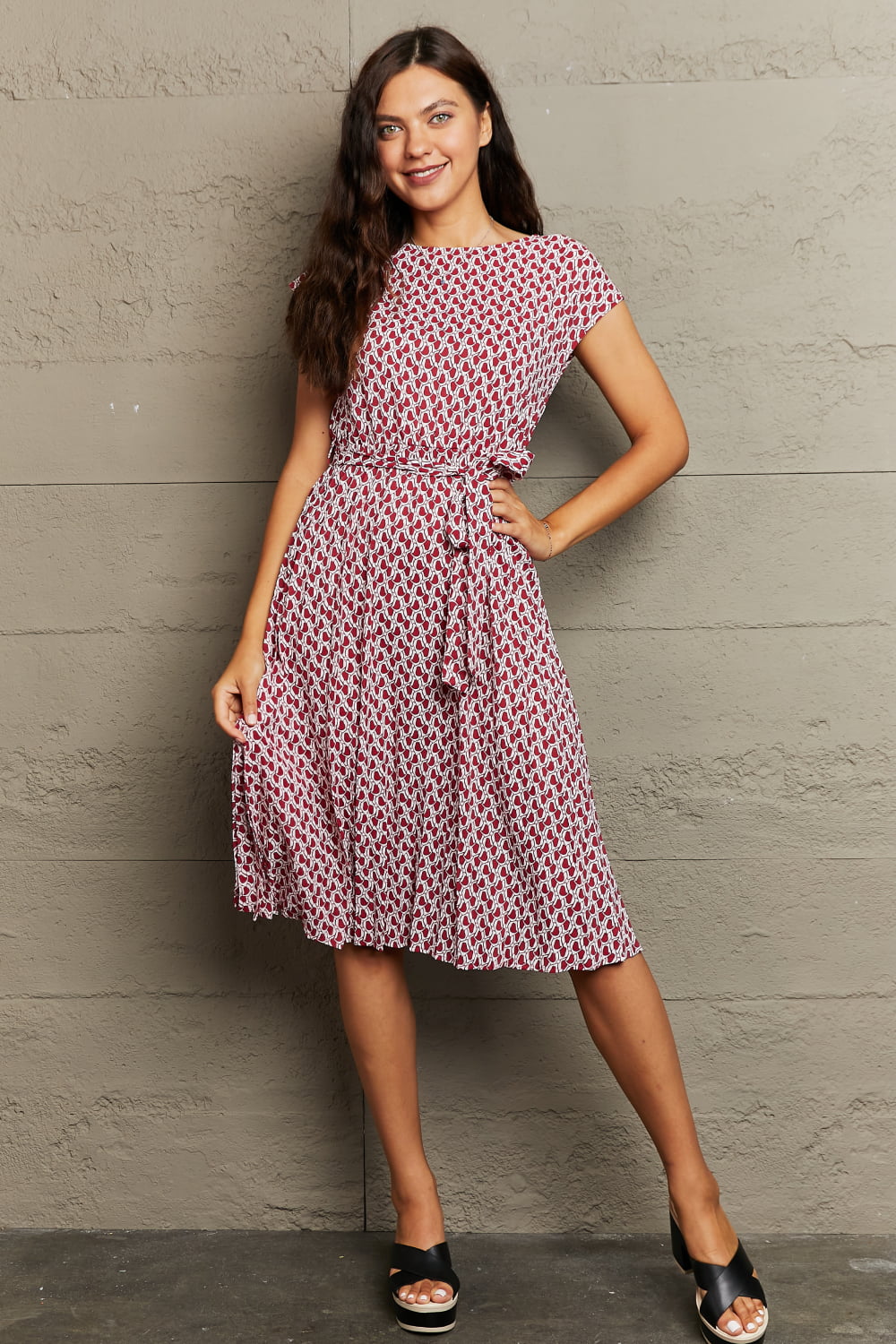 Honeybee Mumford's Round Neck Tie Waist Dress