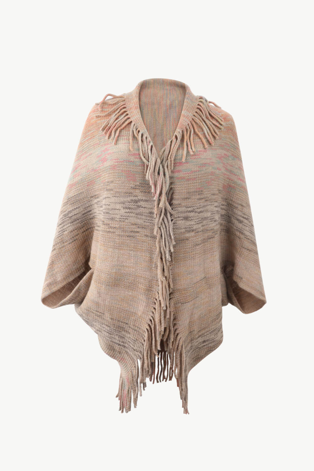 Honeybee Mumford's Multicolored Fringe Trim Poncho