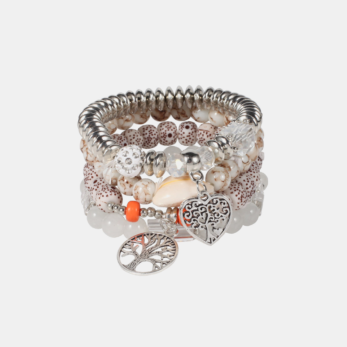 honeybee Mumford's Silver-Plated Beaded Charm Bracelet