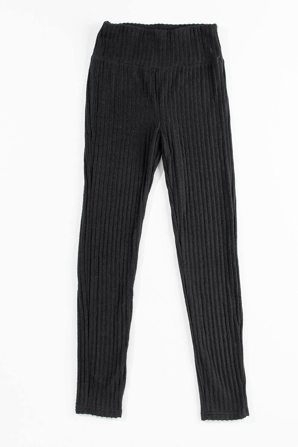 honeybee Mumford's Black Wide Waistband Ribbed Textured Knit Leggings