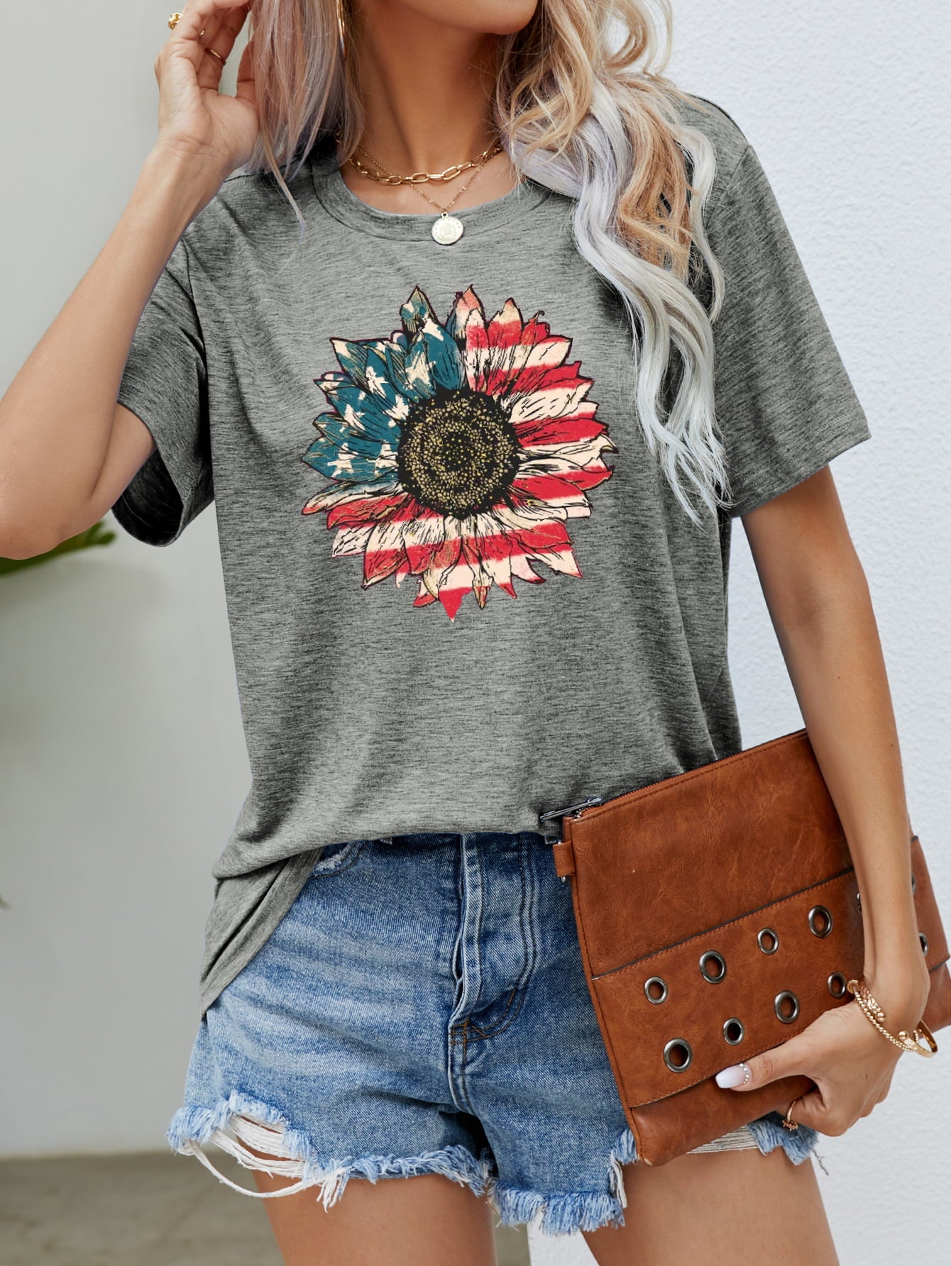 Honeybee Mumford's US Flag Flower Graphic Tee