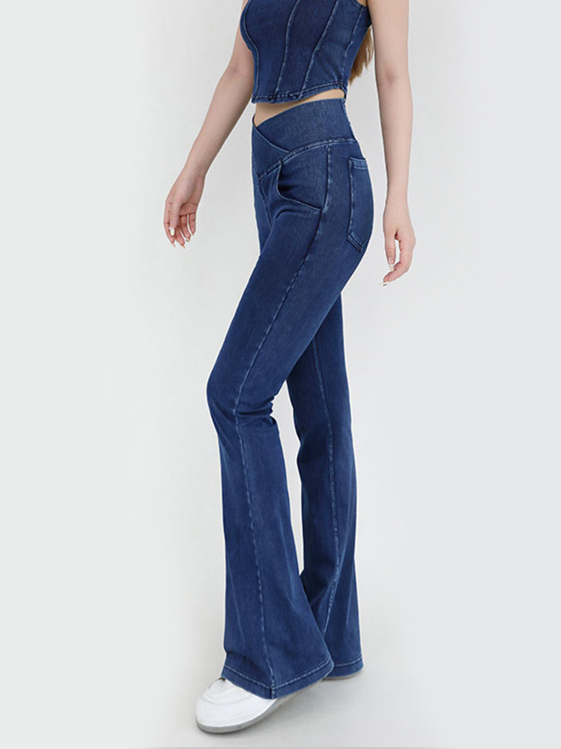 Honeybee Mumford's Wide Waistband Bootcut Jeans with Pockets