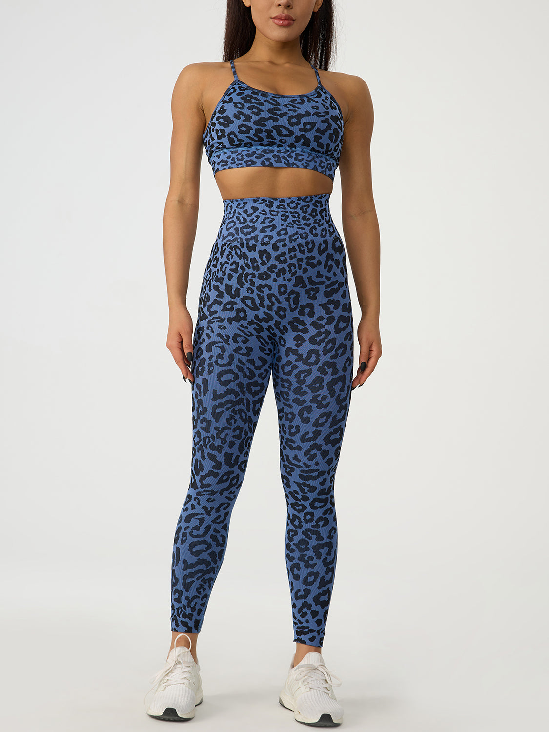 Honeybee Mumford's Leopard Crisscross Top and Leggings Active Set