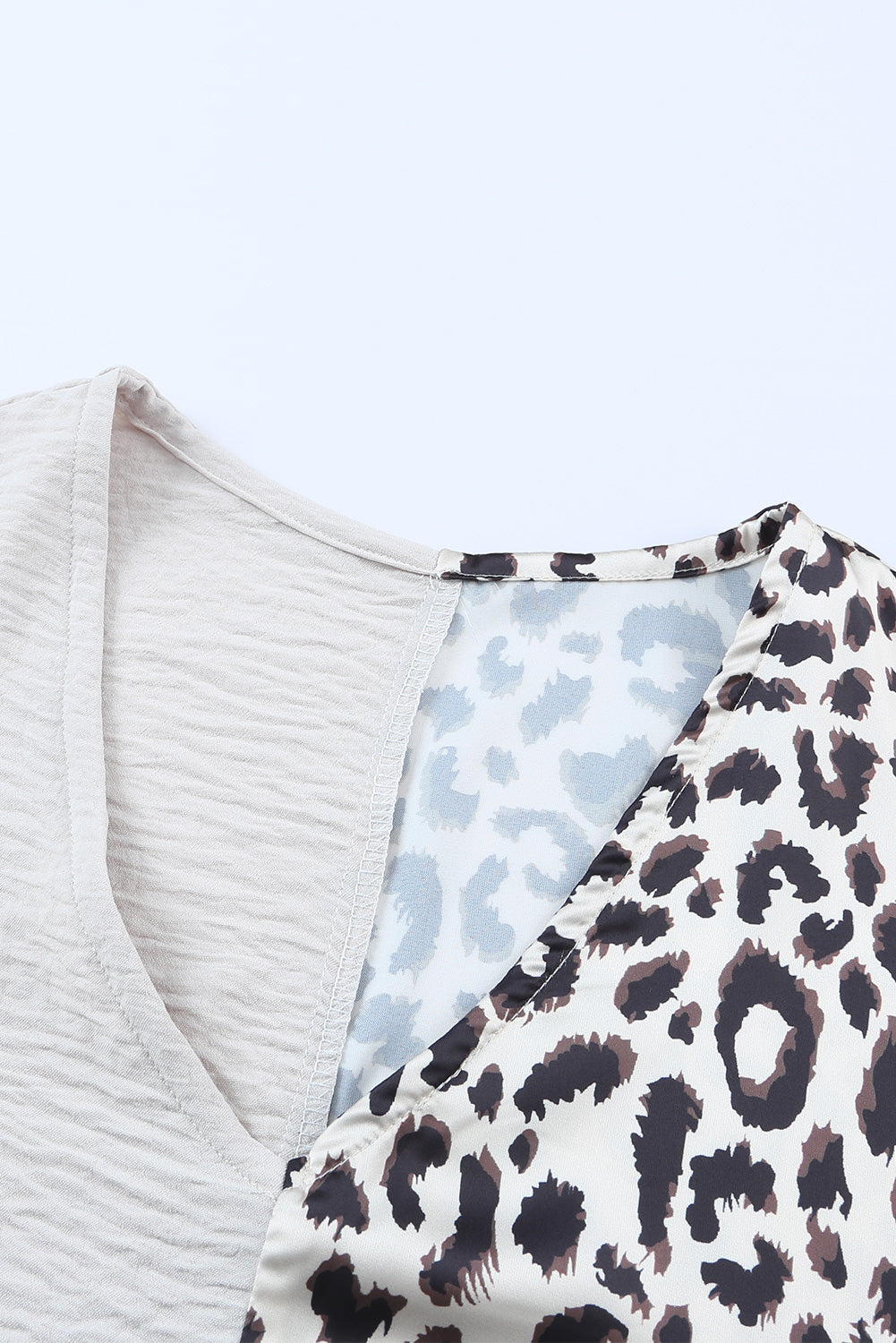 Honeybee Mumford's Leopard Color Block V-Neck Blouse