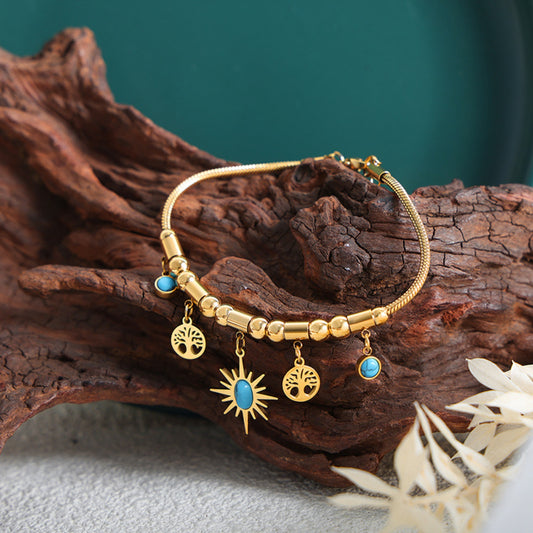 honeybee Mumford's Gold-Plated Charm Bracelet