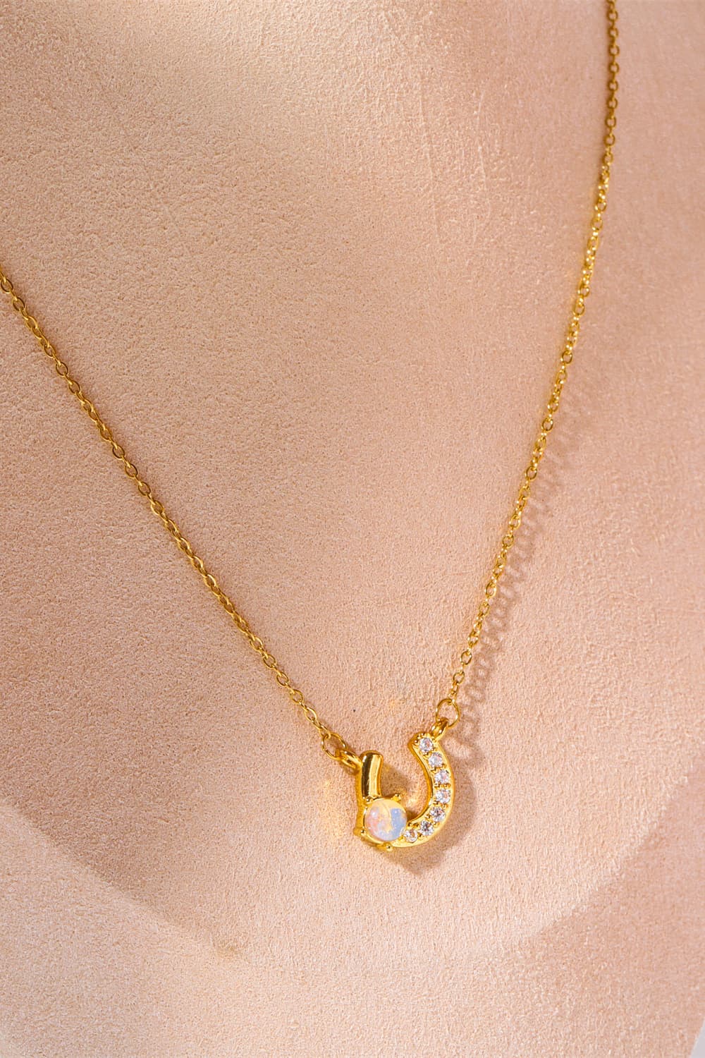 Honeybee Mumford's Horseshoe Shape 14K Gold Plated Pendant Necklace