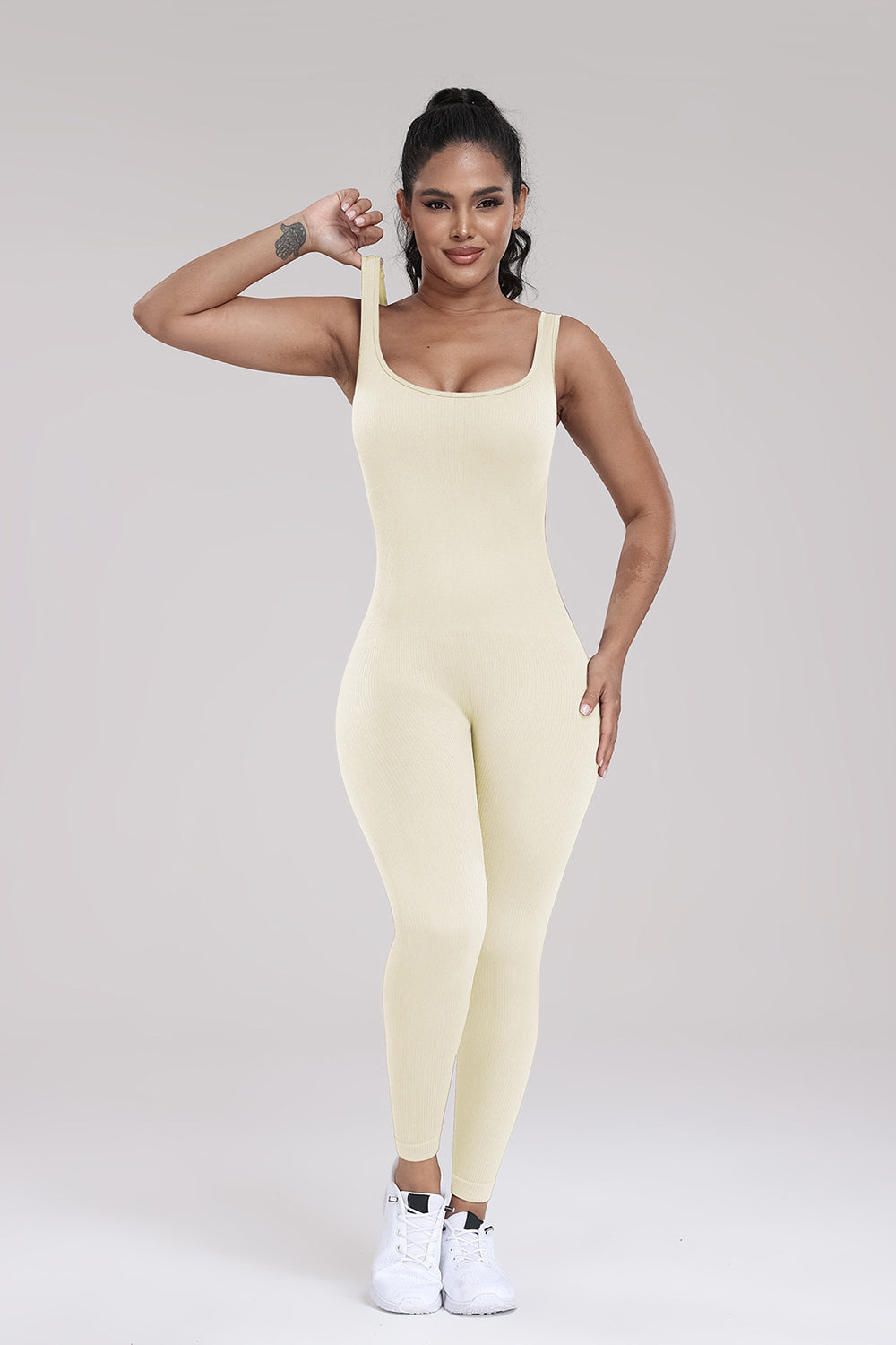 Honeybee Mumford's Wide Strap Sleeveless Active Jumpsuit