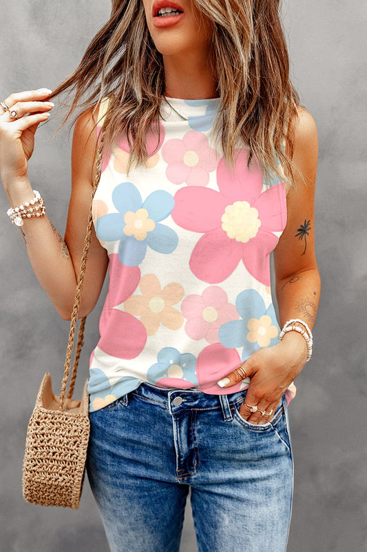 Honeybee Mumford's Flower Printed Round Neck Tank