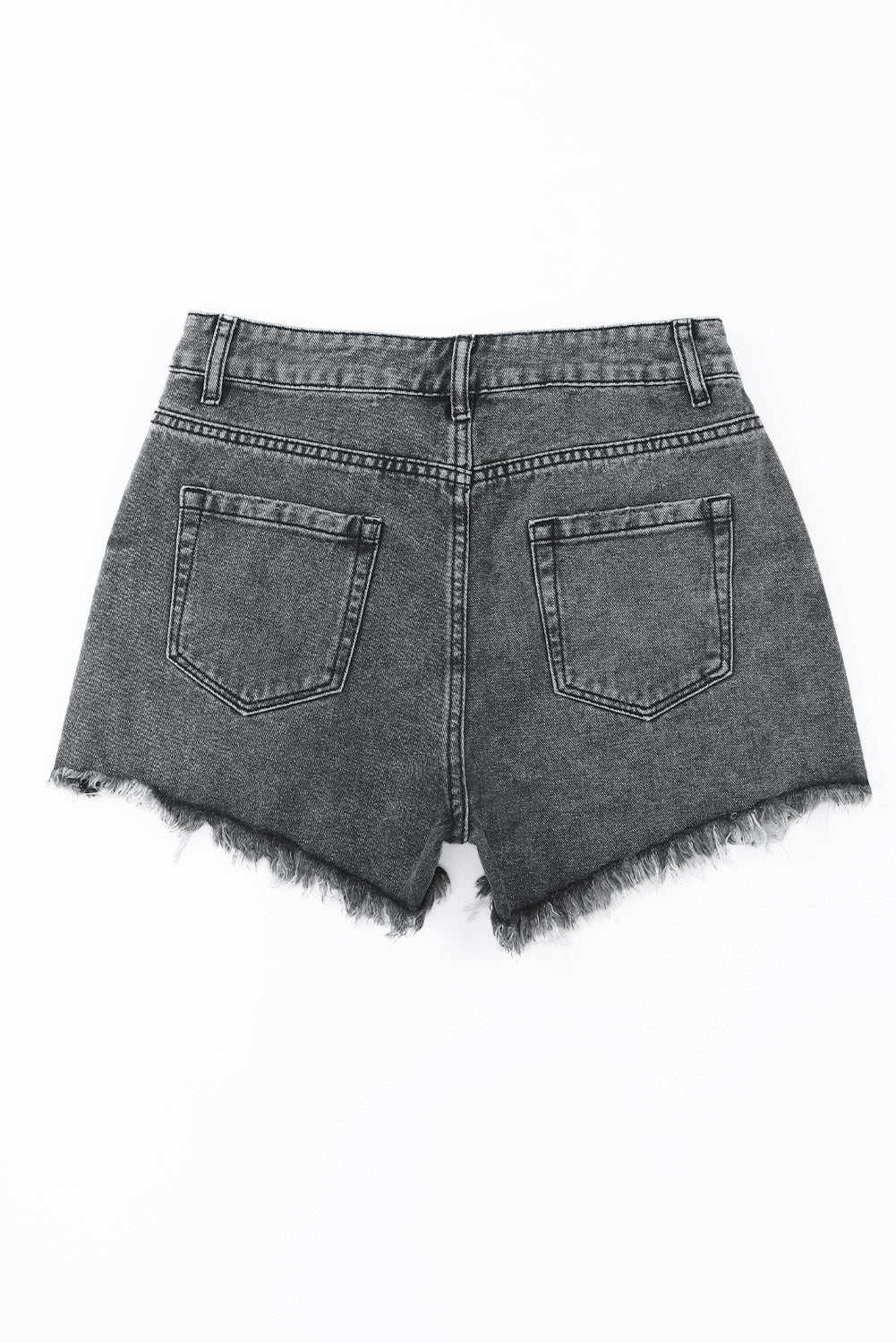 Honeybee Mumford's Black High Rise Crossover Waist Denim Shorts