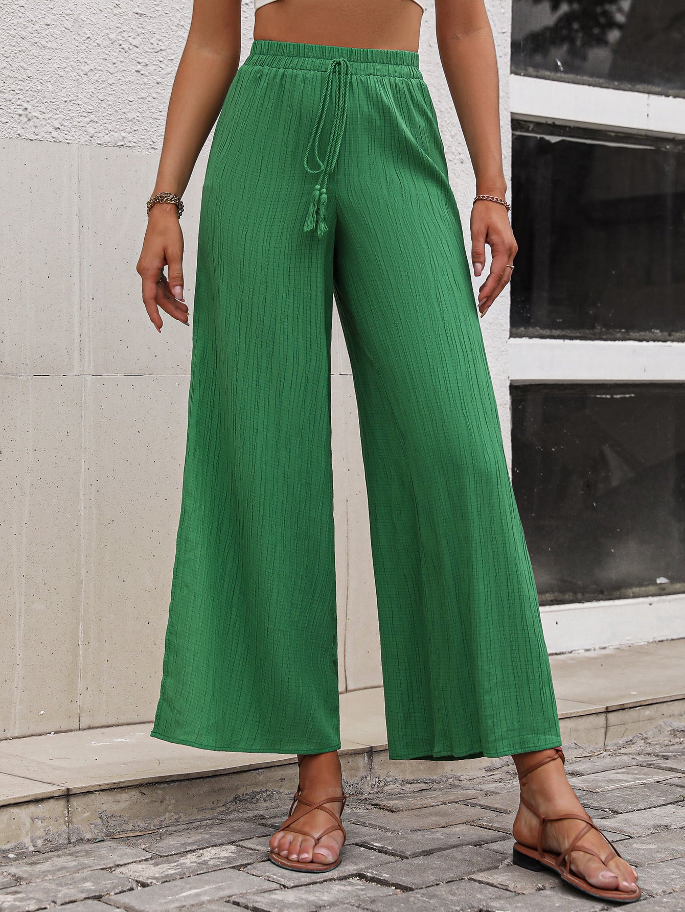 Honeybee Mumford's High Waist Slit Wide Leg Pants