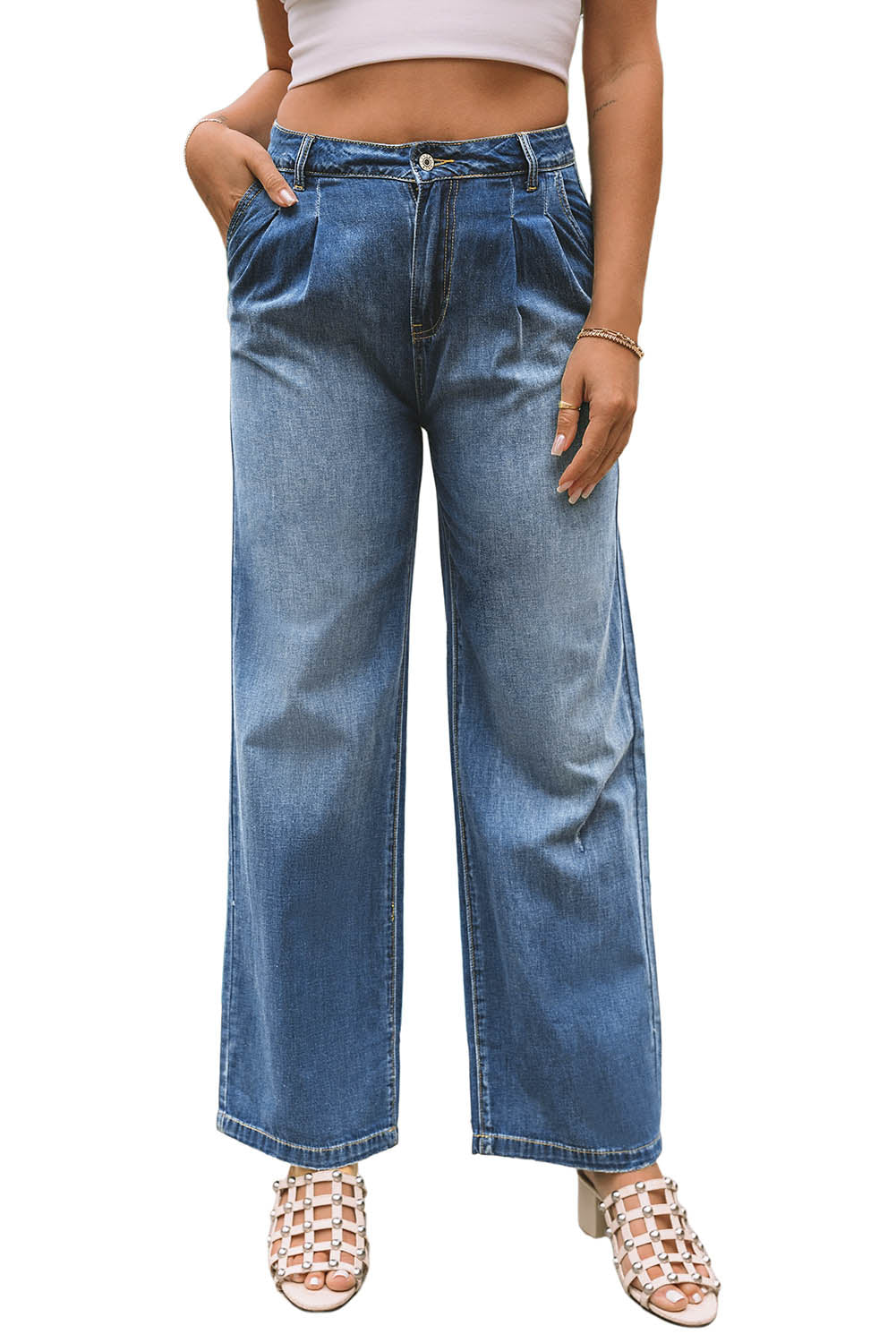 Honeybee Mumford's Blue Slouchy Wide Leg Jeans