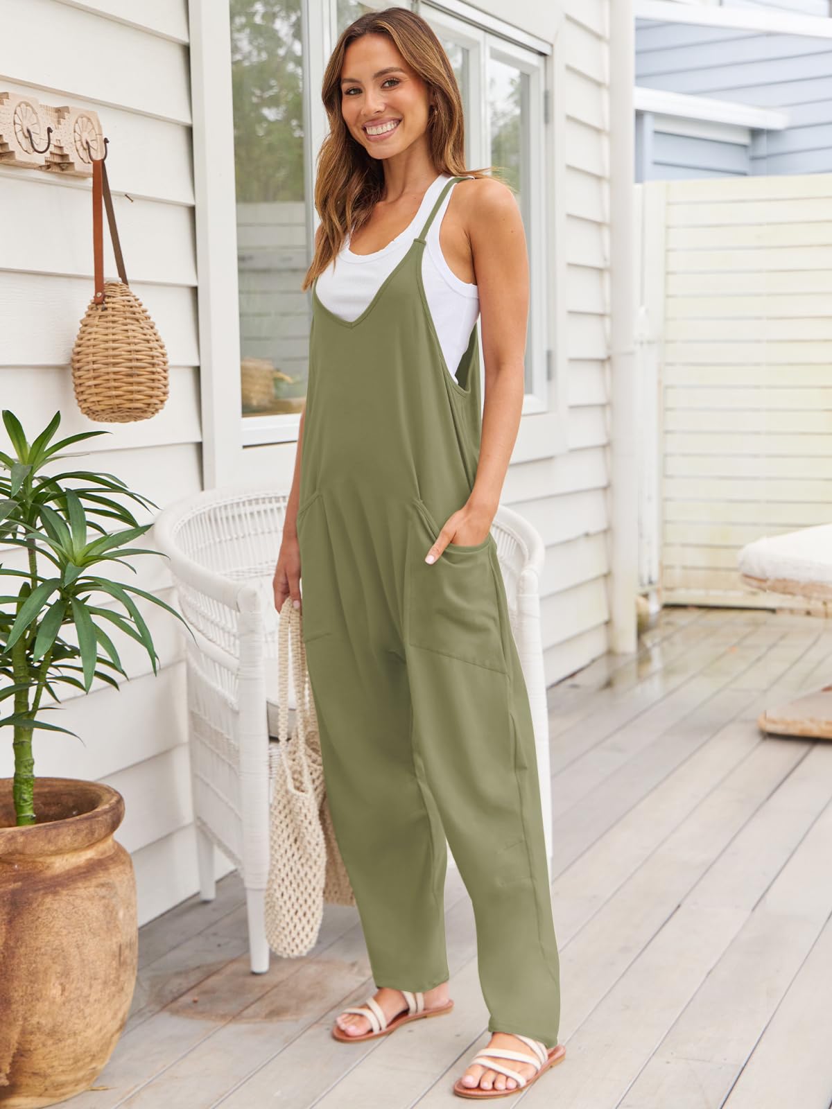 Honeybee Mumford's V-Neck Spaghetti Strap Jumpsuit