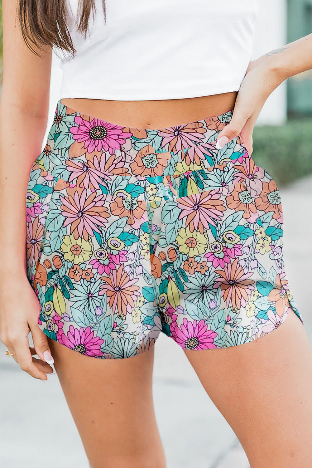 Honeybee Mumford's Floral Elastic Waist Shorts