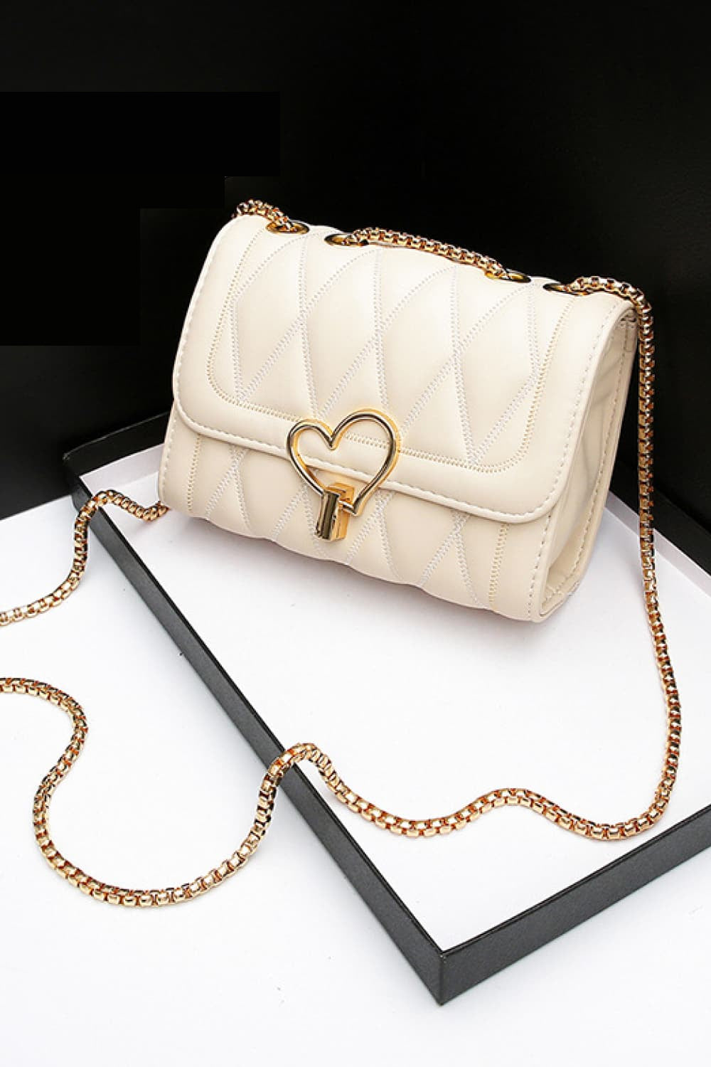 Honeybee Mumford's Heart Buckle Leather Crossbody Bag