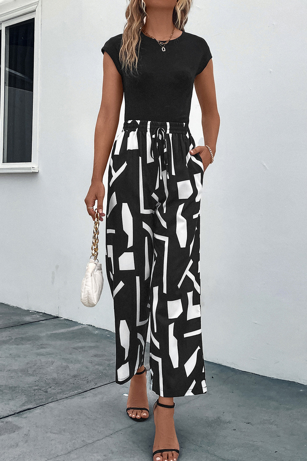 Honeybee Mumford's Printed Straight Leg Pants with Pockets