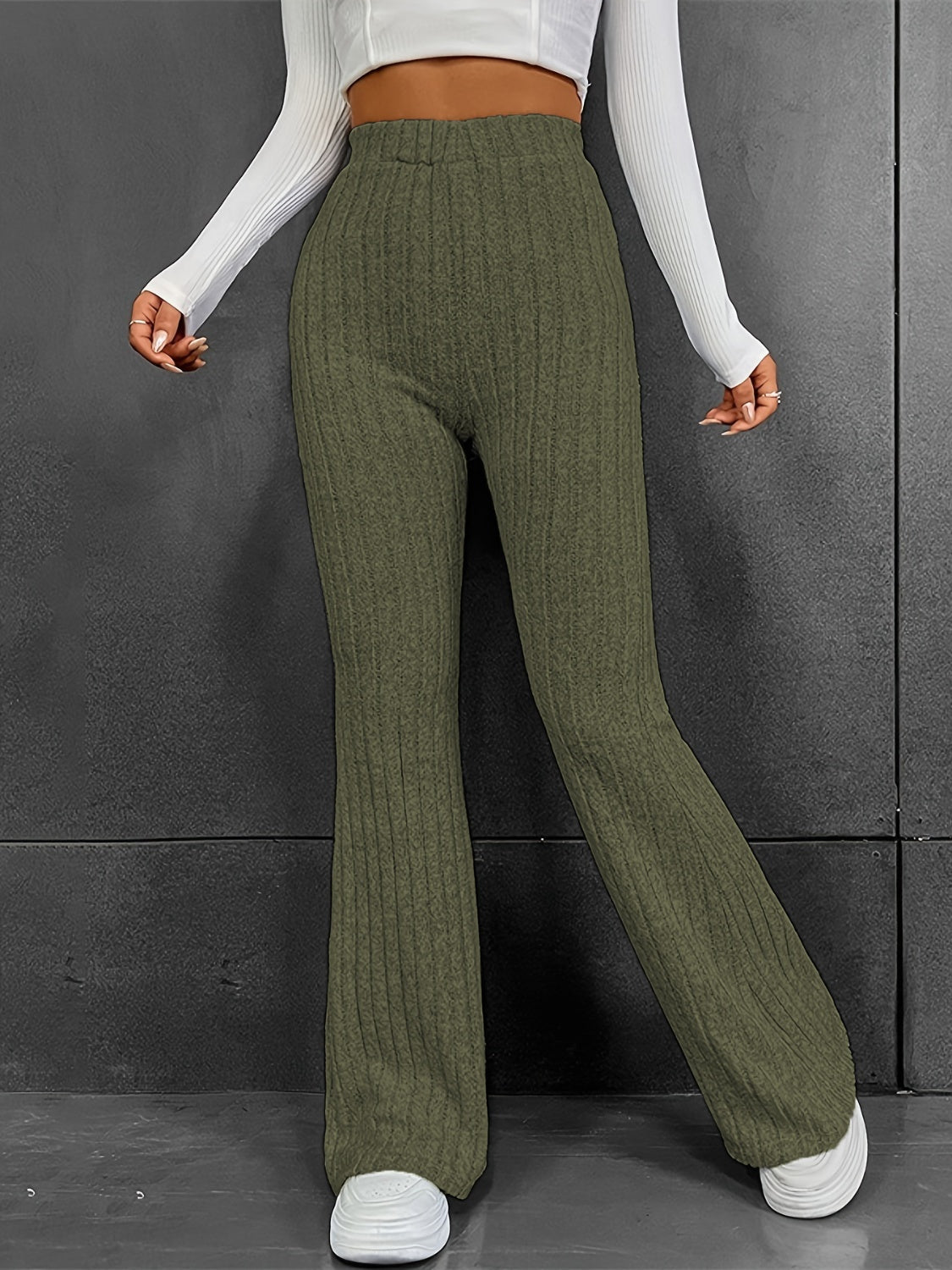 Honeybee Mumford's Ribbed High Waist Bootcut Pants