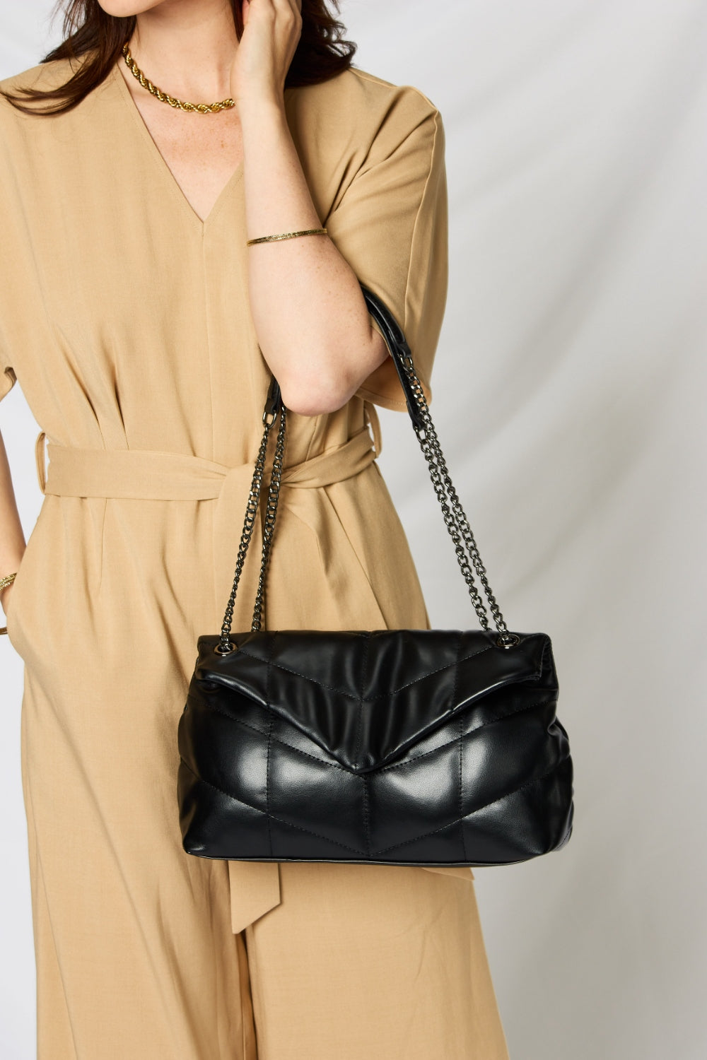 Honeybee Mumford's Leather Chain Handbag