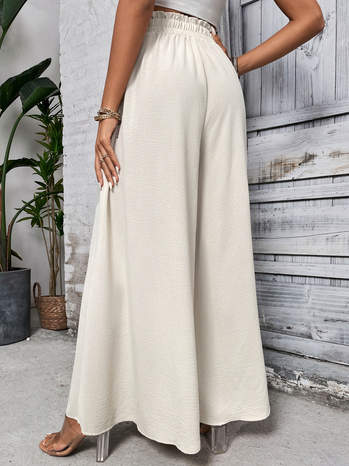 Honeybee Mumford's Tied High Waist Wide Leg Pants