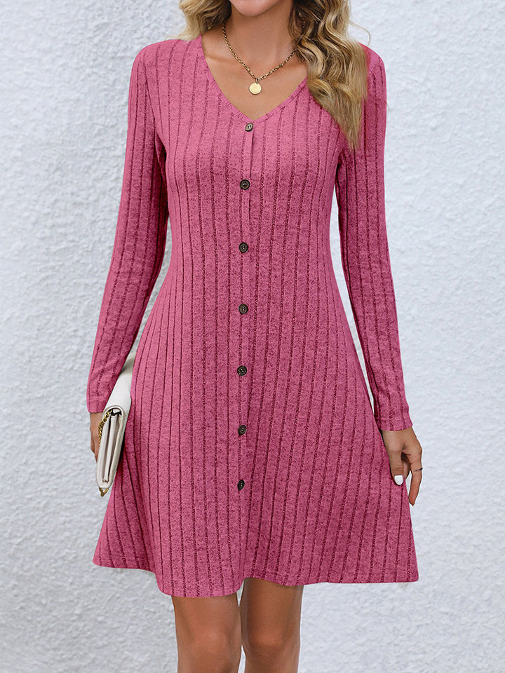 Honeybee Mumford's V-Neck Long Sleeve Mini Dress