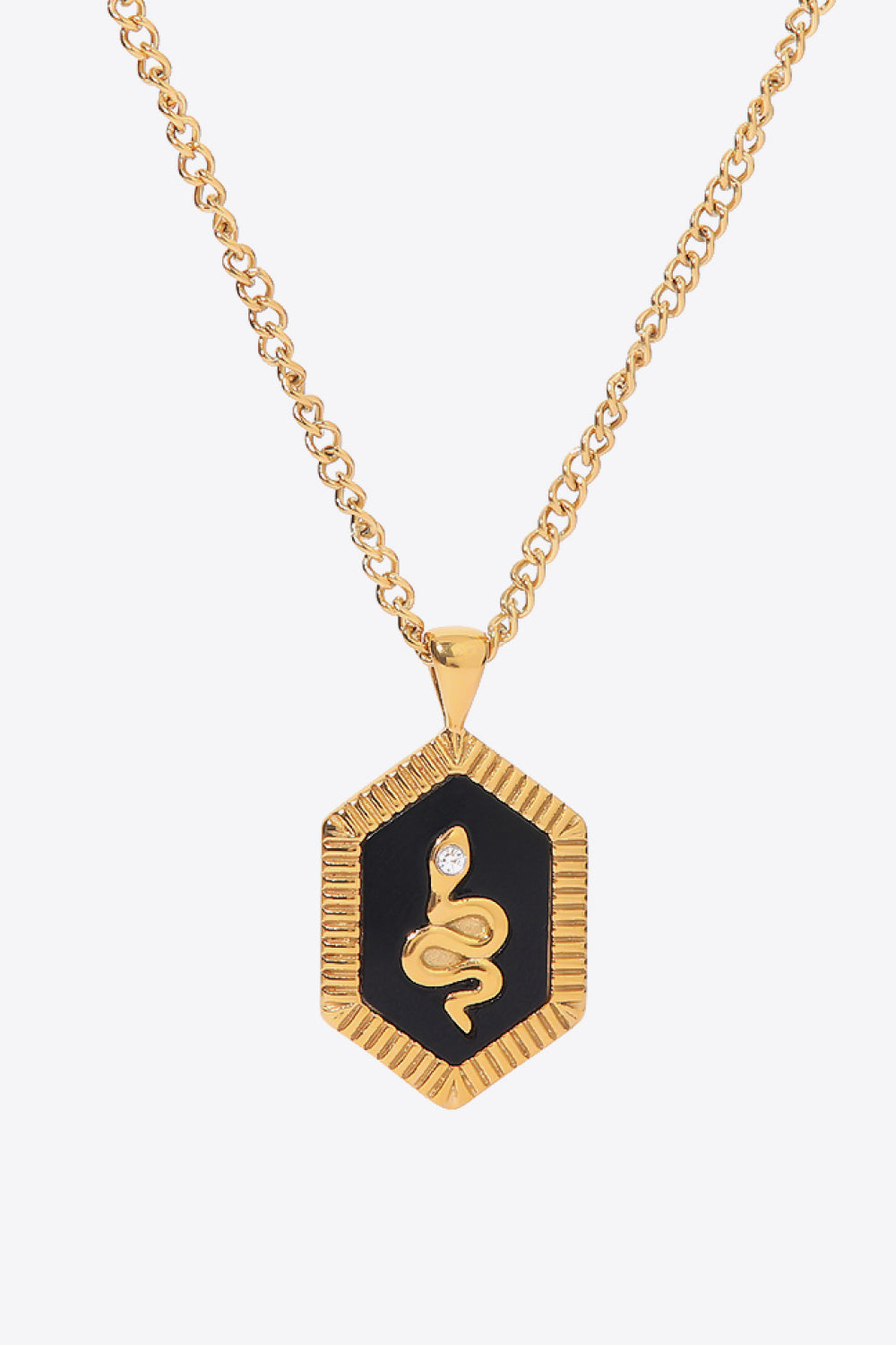 Honeybee Mumford's 18K Gold Plated Snake Geometric Pendant Necklace