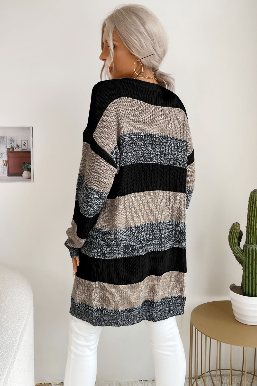 Honeybee Mumford's Striped Long Sleeve Duster Cardigan