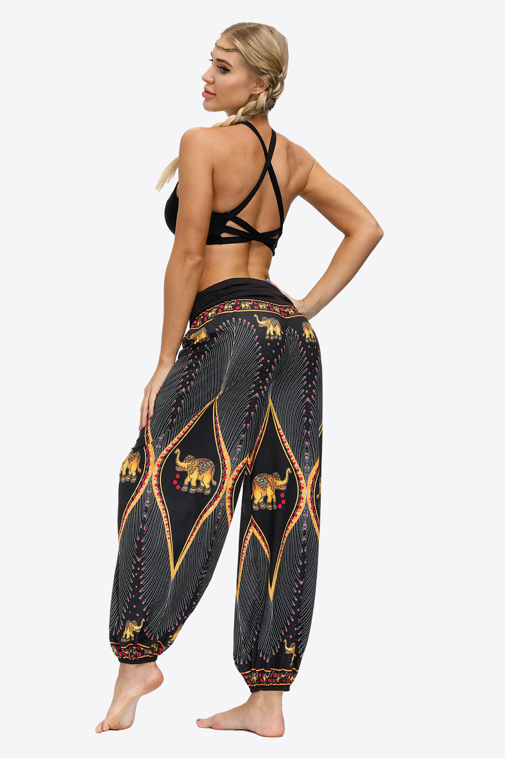 Honeybee Mumford's Exotic Style Printed Ruched Pants