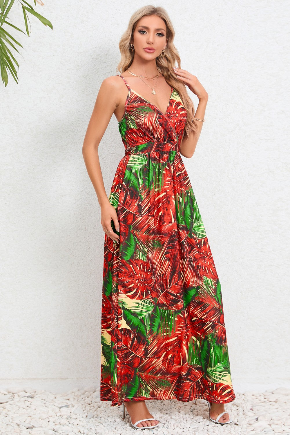 Honeybee Mumford's Printed Surplice Maxi Cami Dress